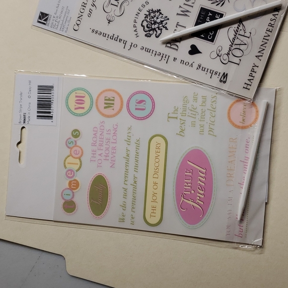 5/$25 Rub On Transfers Card Making Baby Love Congrats Friendship - Picture 3 of 4